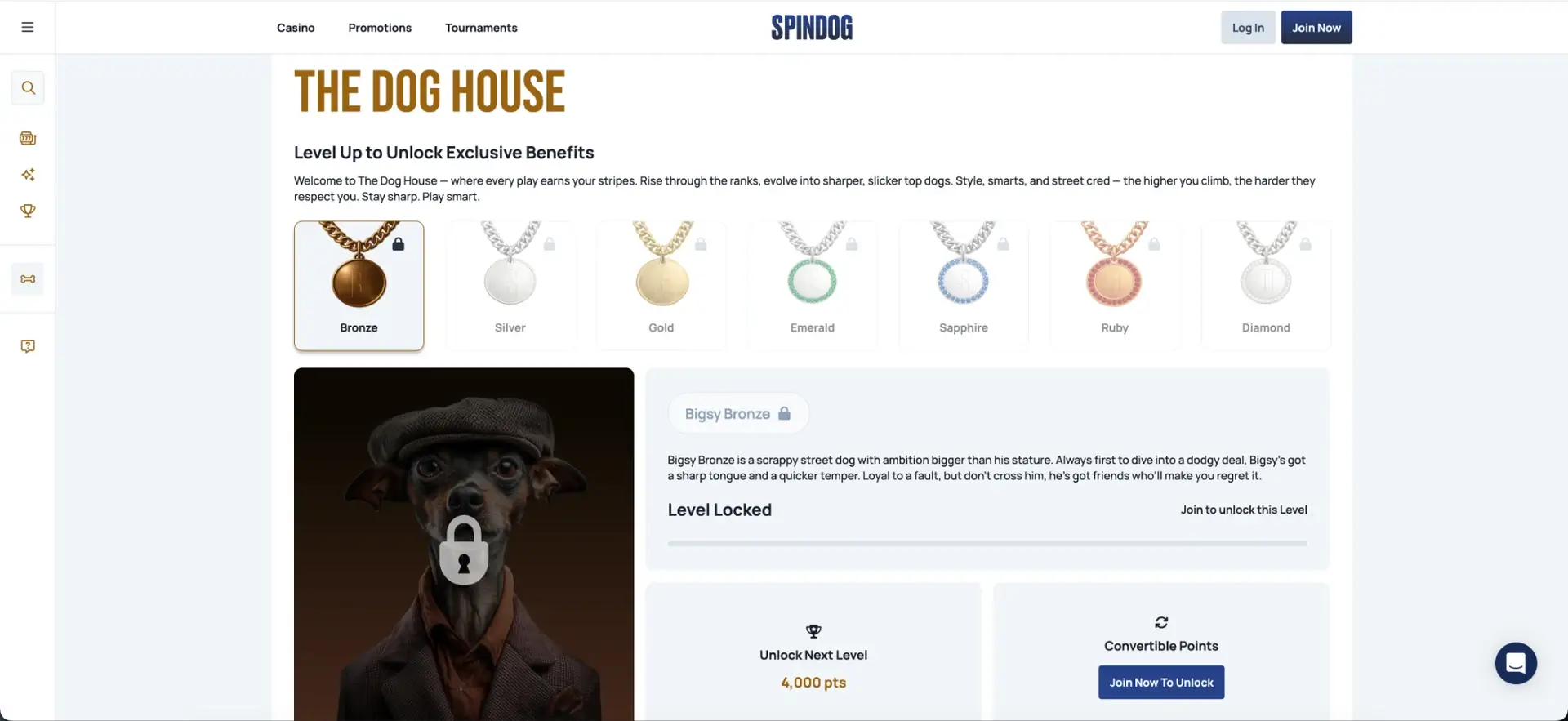 The Dog House loyalty scheme and VIP at SpinDog casino